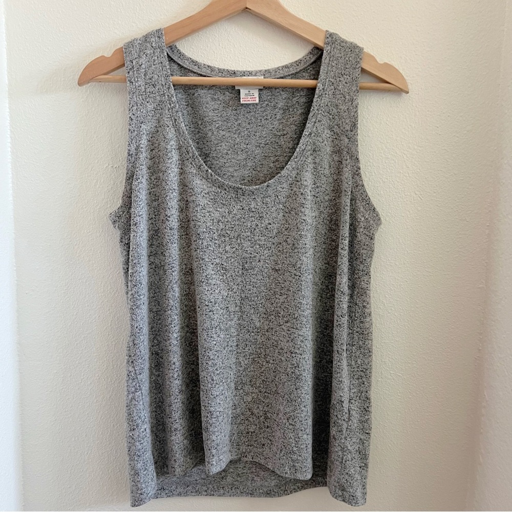 Vintage J Crew Marled Grey Cropped Scoop Tank S
